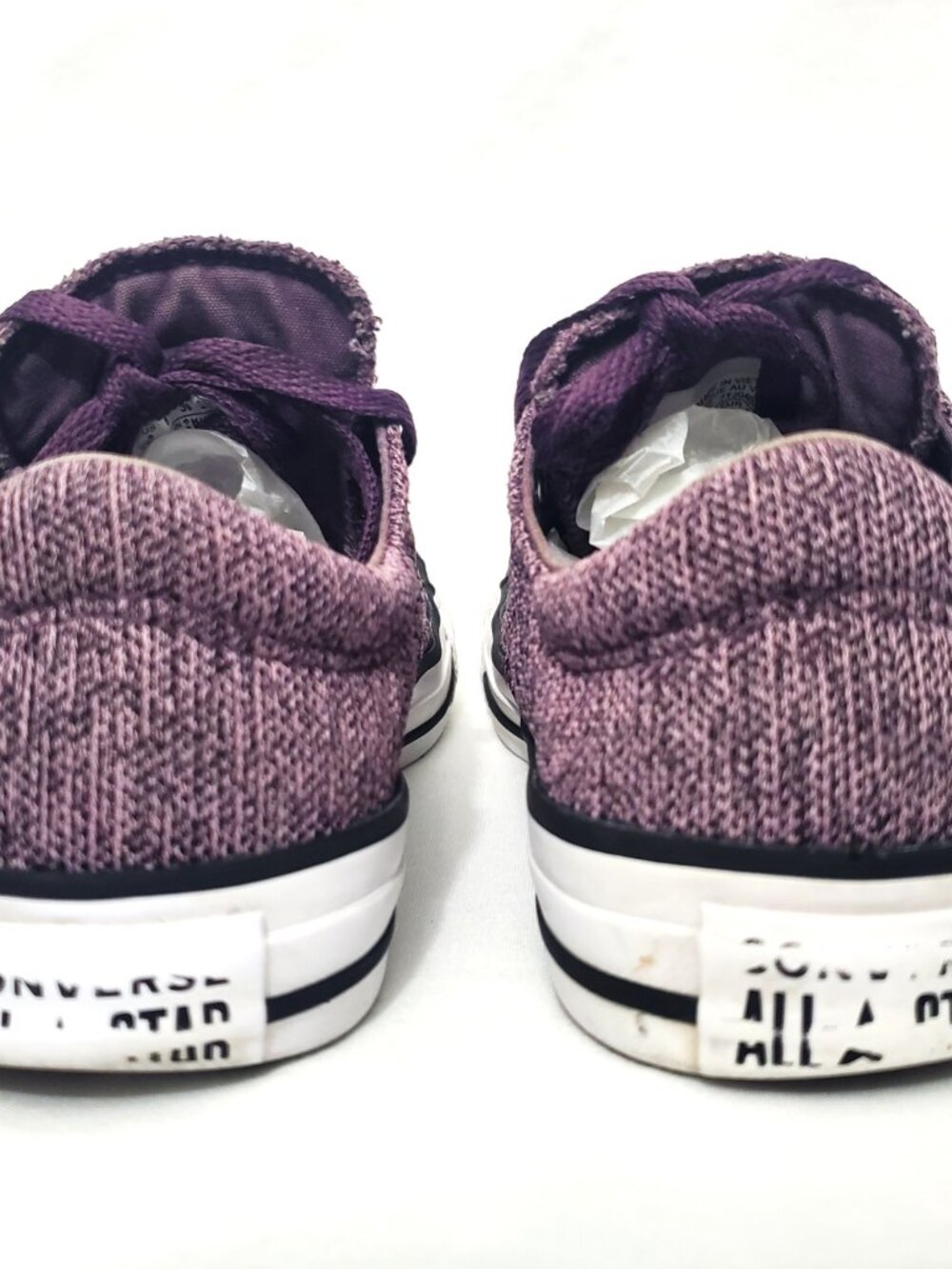 Converse Chuck Taylor All Star Madison Low Purple Tweed Knit Sneakers Womens 8 - Picture 4 of 9